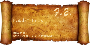 Fabó Erik névjegykártya