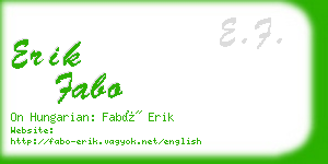 erik fabo business card